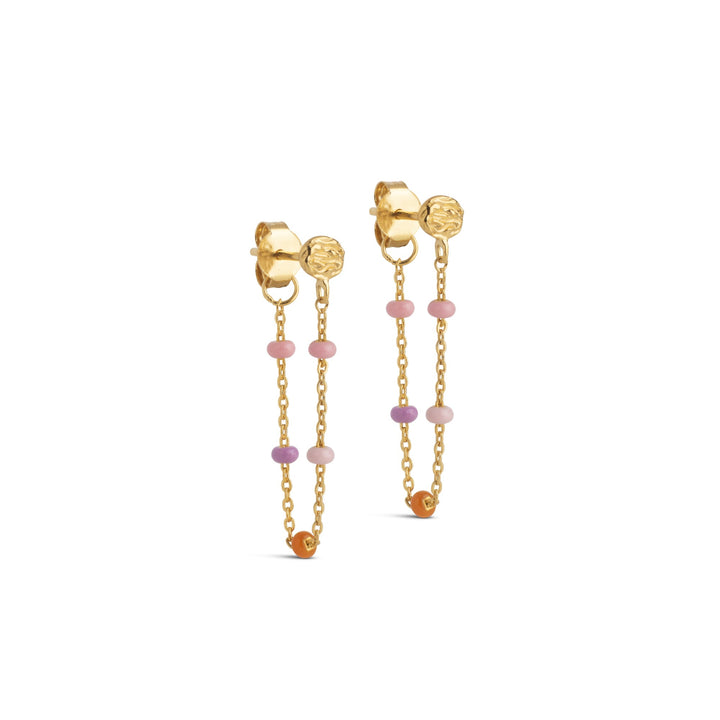 Enamel Lola Øreringe - Blush I Forgyldt Sølv