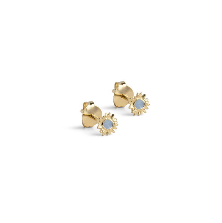 Enamel Mini Sunshine Stud Steel Blue