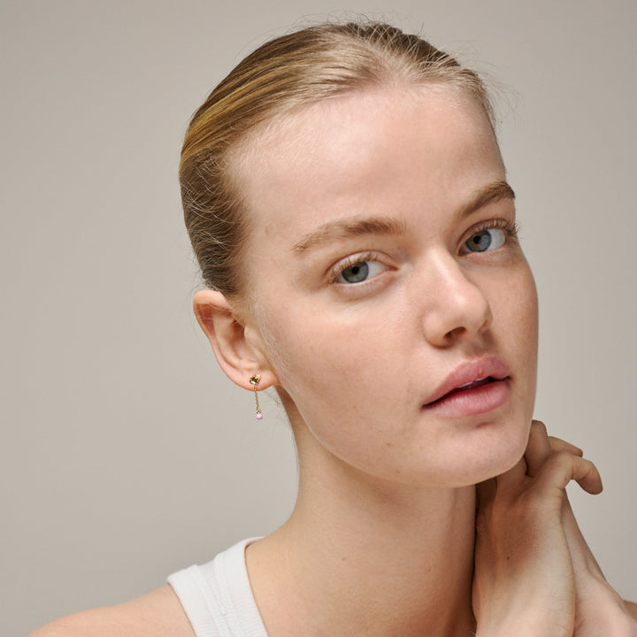 Enamel Sunshine Drop Earrings Pink