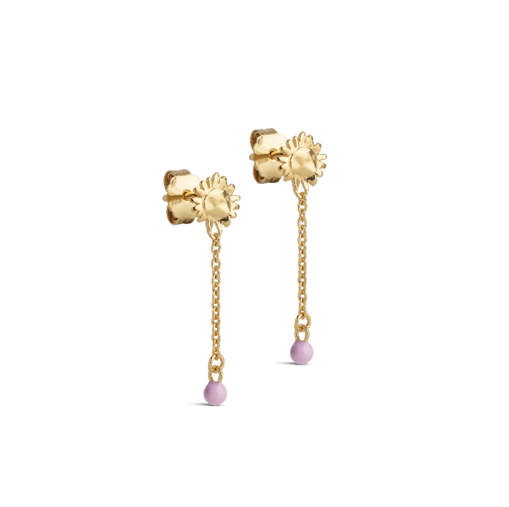 Enamel Sunshine Drop Earrings Pink