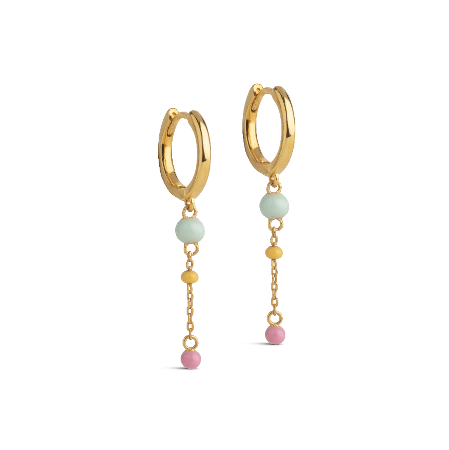 Enamel Lola Bold Earrings Rainbow