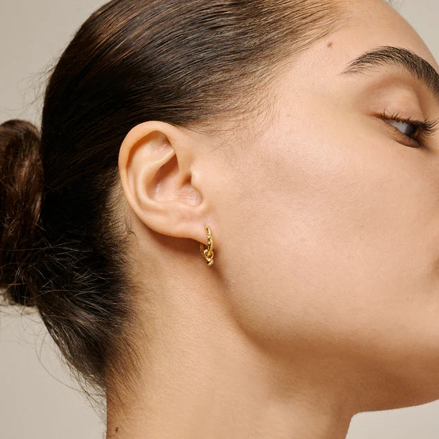 Enamel Belle Hoops I Forgyldt Sølv