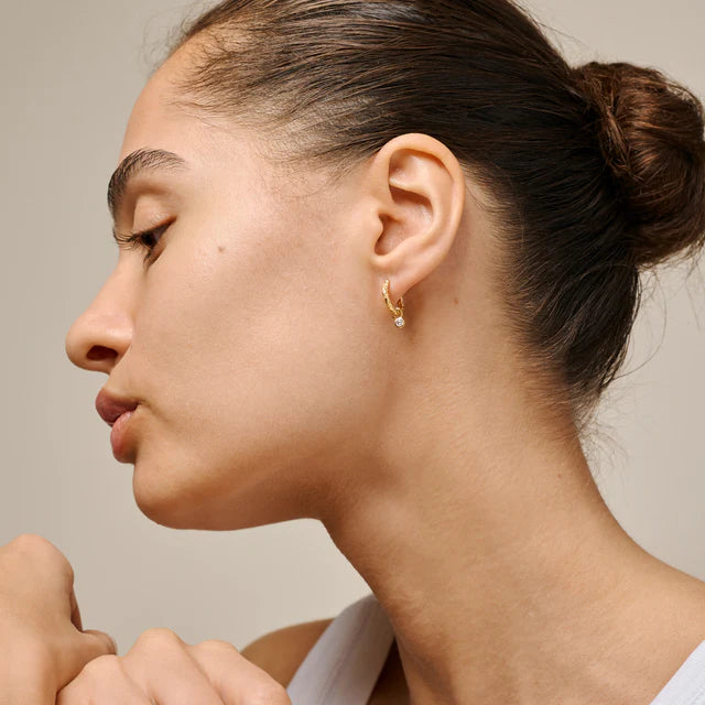 Enamel Belle Hoops CZ I Forgyldt Sølv