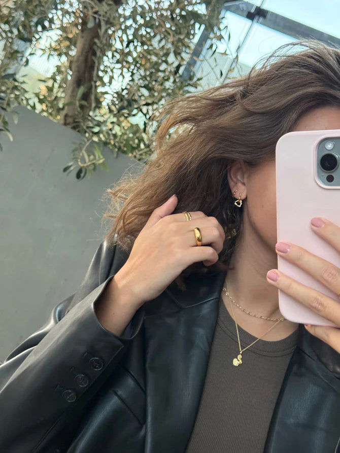 Jeberg Jewellery Pirouette Double Hoops I Forgyldt Sølv