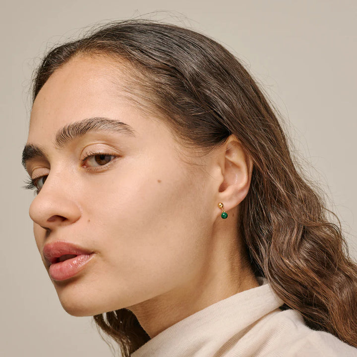 Enamel Mina Ørestikker I Forgyldt Sølv