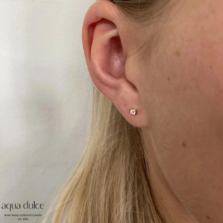 Aqua Dulce Mini Kaya Rosa Ørestikker sølvforgyldt - 5175 - Øreringe - 5175