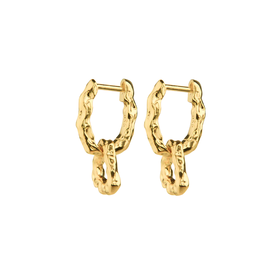 Jeberg Jewellery Pirouette Double Hoops I Forgyldt Sølv