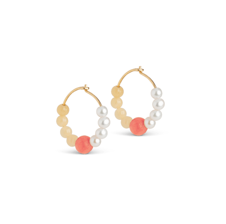 Enamel Kalea Hoops I Forgyldt Sølv - E367G - Øreringe - E367G-Orange