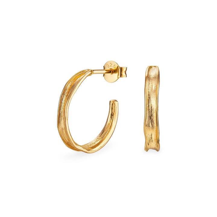 Flora Danica Græs Hoops - Sølv Forgyldt - Øreringe - 907.GR-HOPC-G