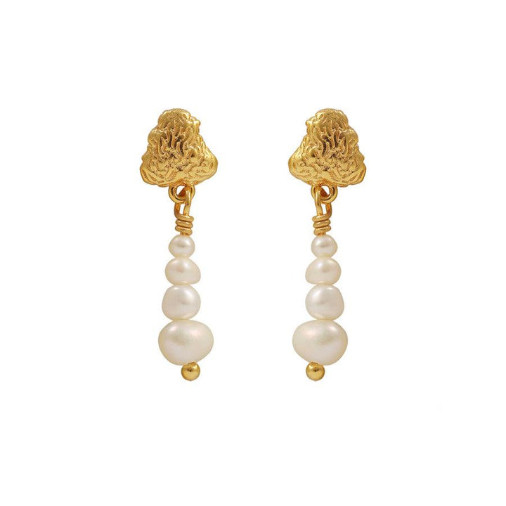 Hultquist Coralie White Øreringe sølvforgyldt - S08459G-W - Øreringe - S08459G-W