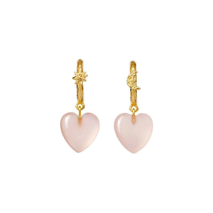 Maanesten Embrace Creol m. Pink Hjerte - Øreringe - 10016A