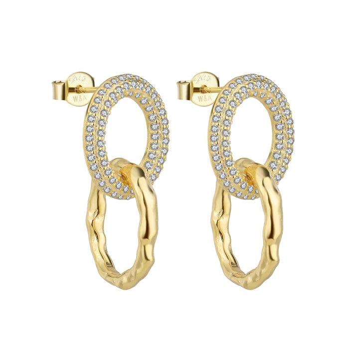 Wioga Akita Øreringe I Forgyldt Sølv - Øreringe - E-8405-GP