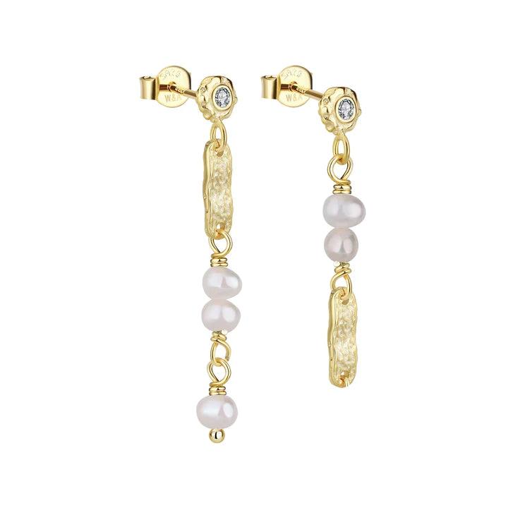 Wioga Alina Øreringe I Forgyldt Sølv - Øreringe - E-8411-GP