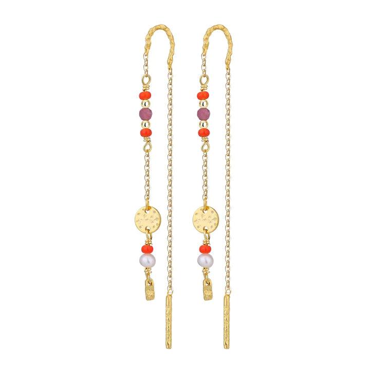 Wioga Saphira Øreringe I Forgyldt Sølv - Øreringe - E-8432-GP