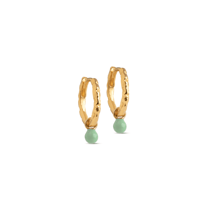 Enamel Belle Forgyldt Hoops - E245GM Dusty Green - Øreringe - E245GM-DustyGreen