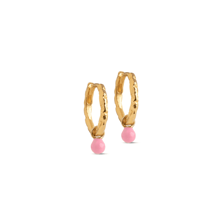 Enamel Belle Forgyldt Hoops - E245GM Light Pink - Øreringe - E245GM-LightPink