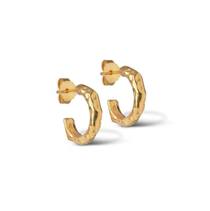 Enamel Hali Forgyldt Hoops - E221GM - Øreringe - E221GM