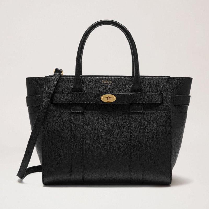 Smadre Rejsende newness Mulberry Taske - Small Zipped Bayswater Small Classic Grain Leather Black
