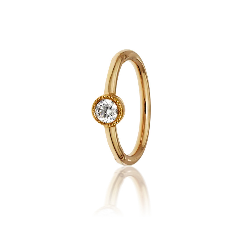 MARIA TASH 8mm Scalloped Diamond Hoop Clicker - XRSCD-YG-D8