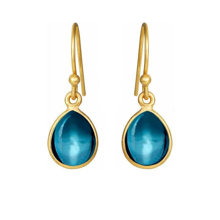 Susanne Friis Bjørner Forgyldt Øreringe Blå Krystal - Øreringe - 5249-2-174