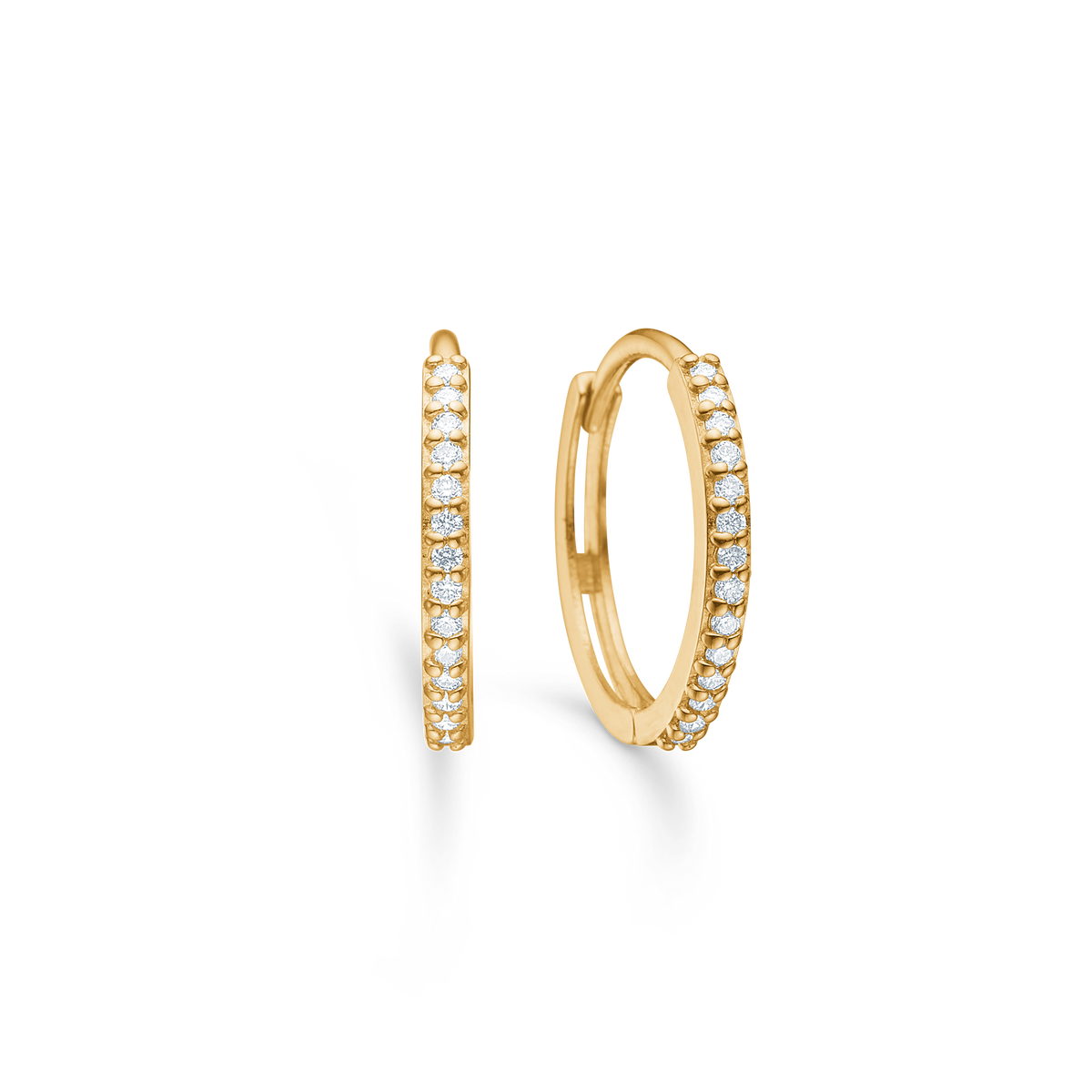 Mads Z Lumina 14kt guld Creoler m. Diamanter 14mm