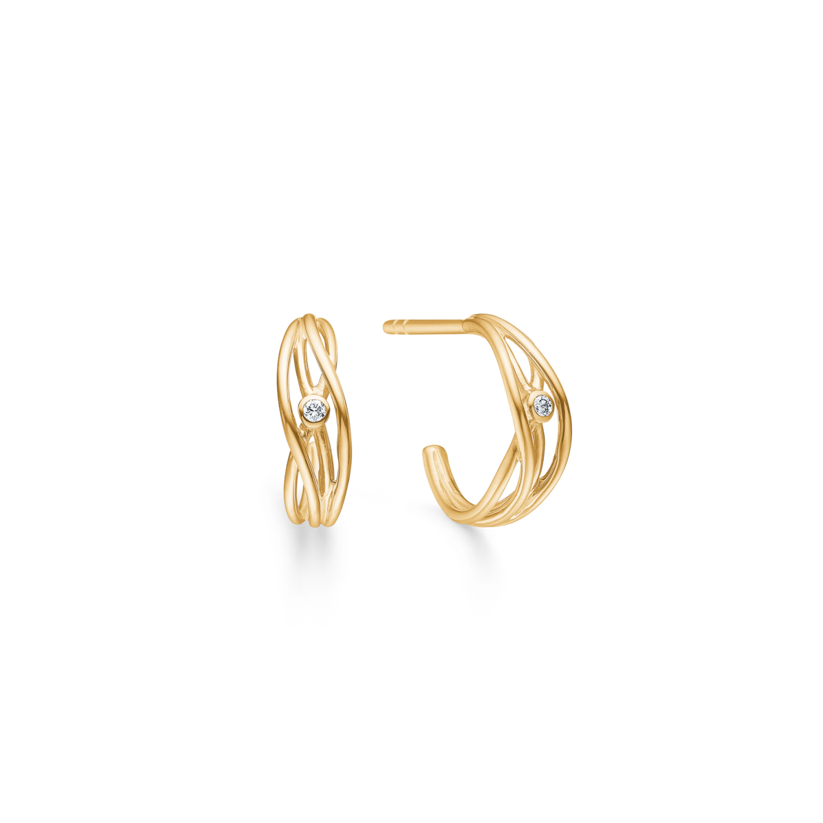 Mads Z Diamond Nest Creol I 14kt Guld Og Diamanter