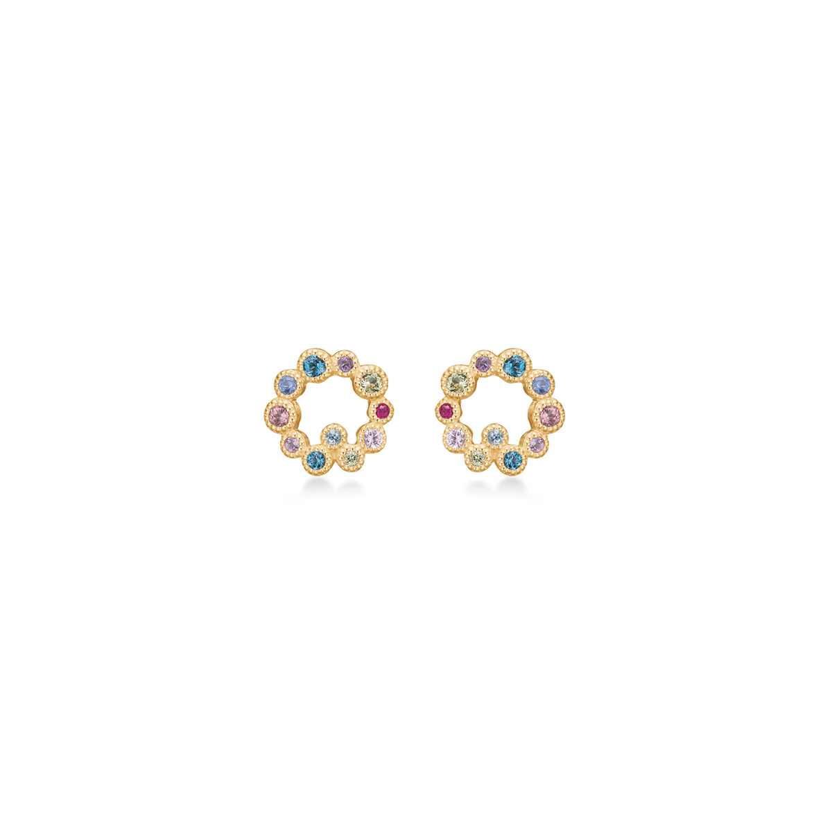 Mads Z Luxury Rainbow Orbis Øreringe i 14 kt. Guld