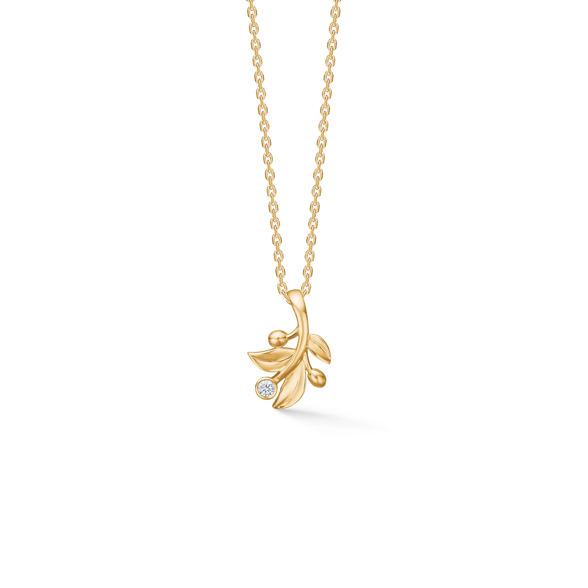 Mads Z Olive Love Vedhæng i 14 kt. Guld med Diamant