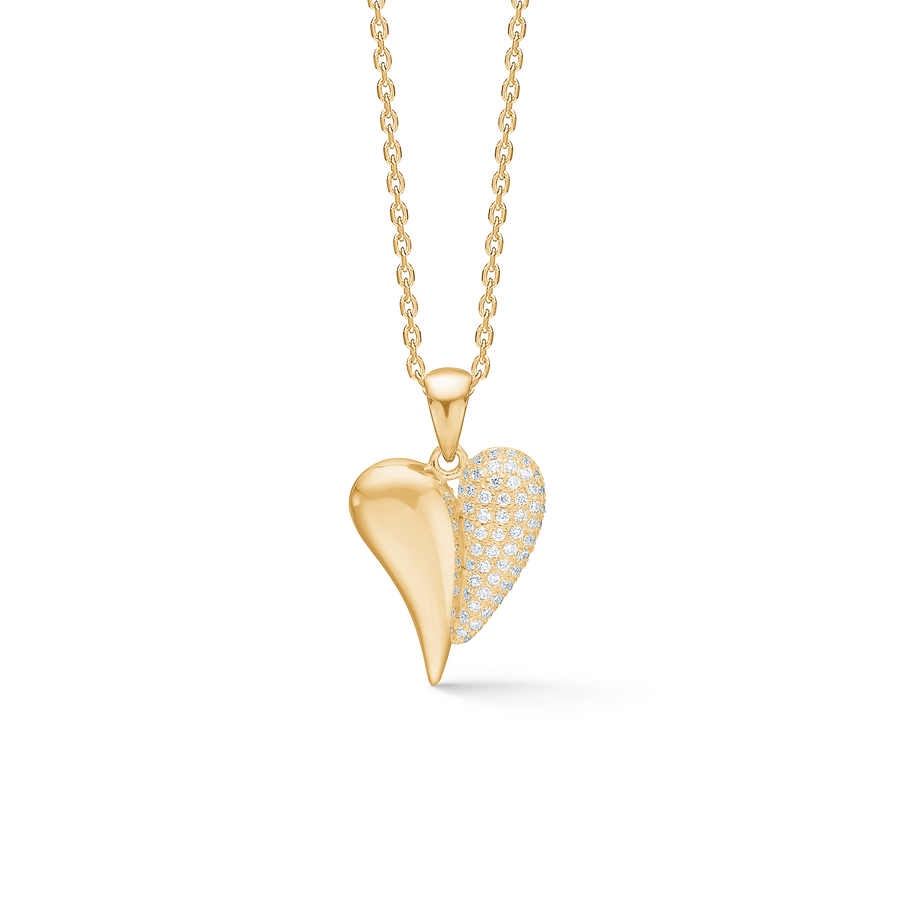 Mads Z Amorette Vedhæng Guld hjerte m. Diamanter