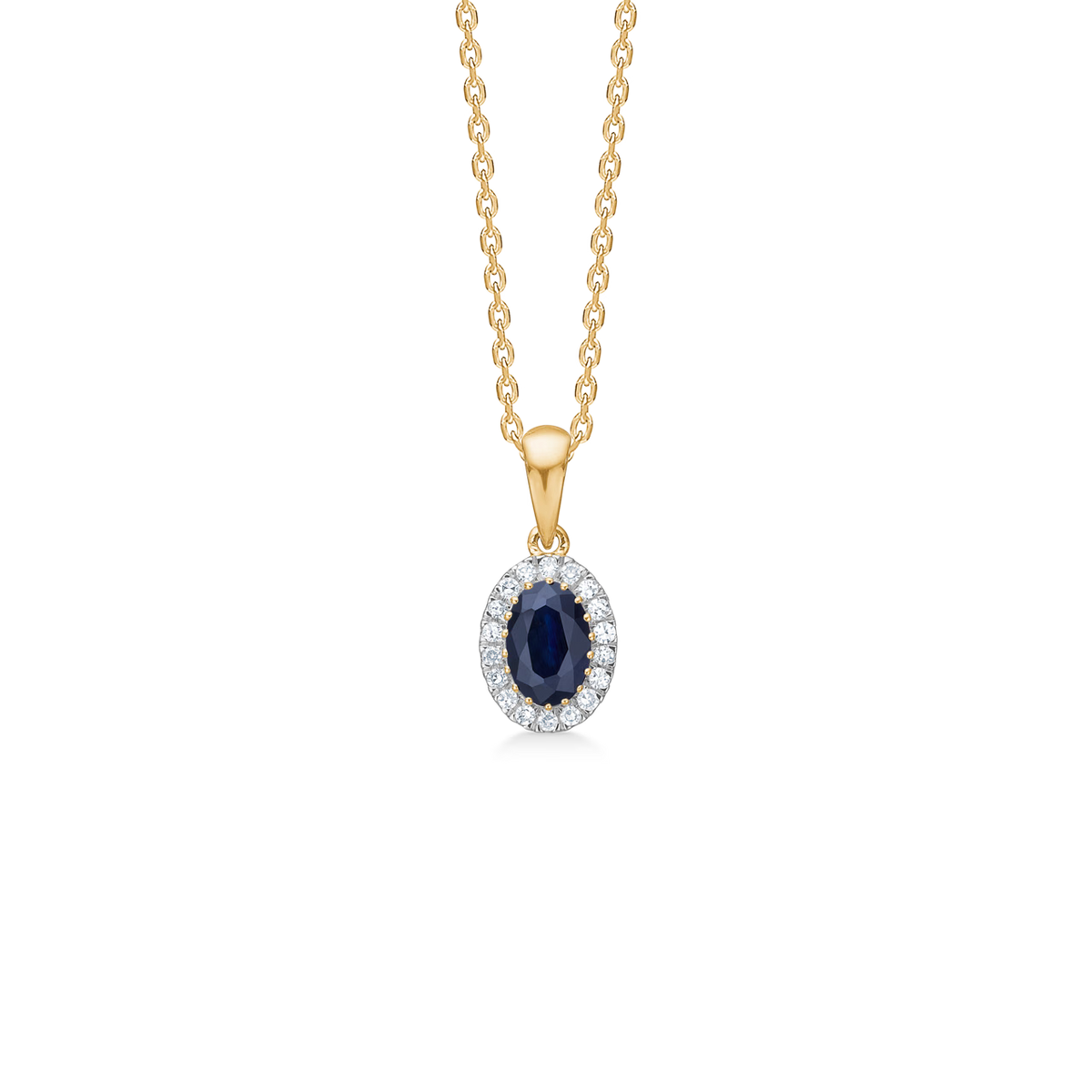 Mads Z Midnight Bloom Safirvedhæng - 14 Karat Guld med Diamanter – 1534078