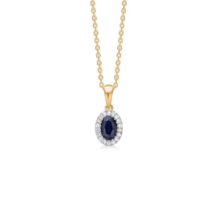 Mads Z Midnight Bloom Safirvedhæng - 14 Karat Guld med Diamanter – 1534078