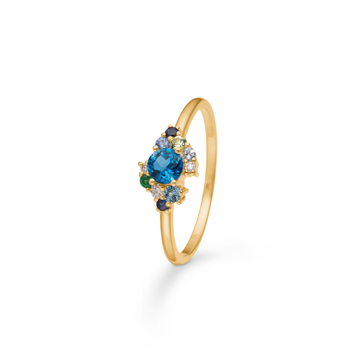 Mads Z Four Seasons Autumn Petite Blå Topas Ring i 14 kt. Guld