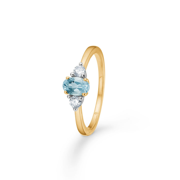 Mads Z 14kt Golden Sky Ring Med Topas og Diamanter