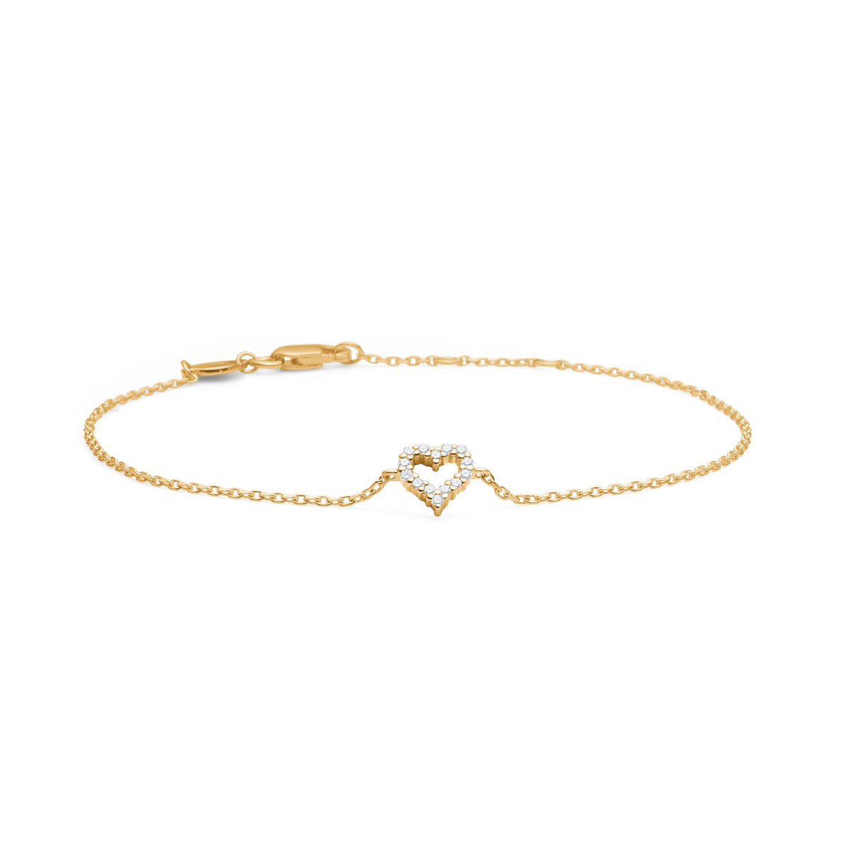 Mads Z Tender Heart Armbånd i 14 kt. Guld med Diamanter