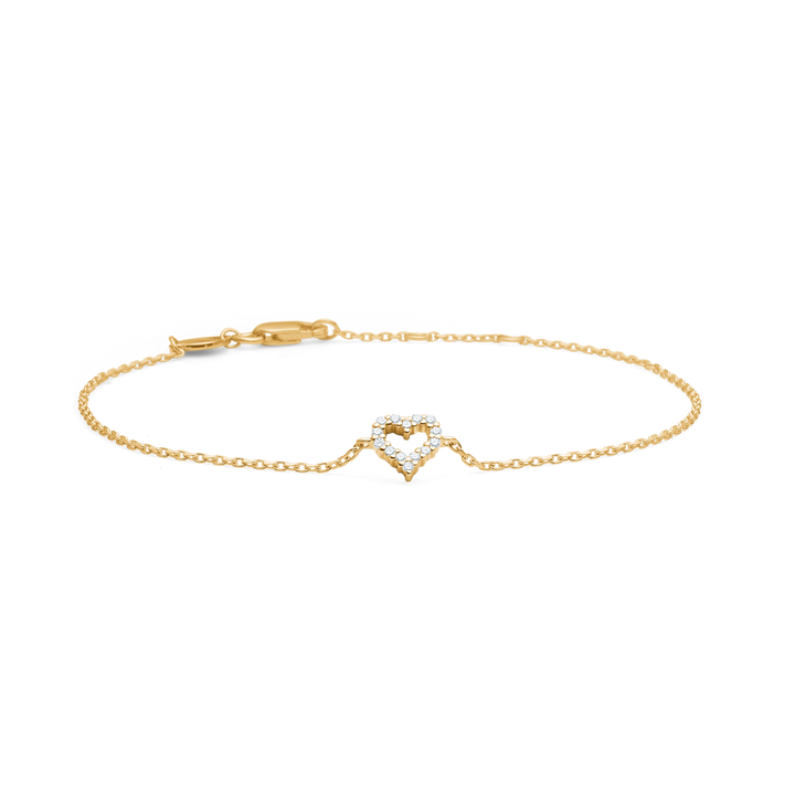 Mads Z Tender Heart Armbånd i 14 kt. Guld med Diamanter