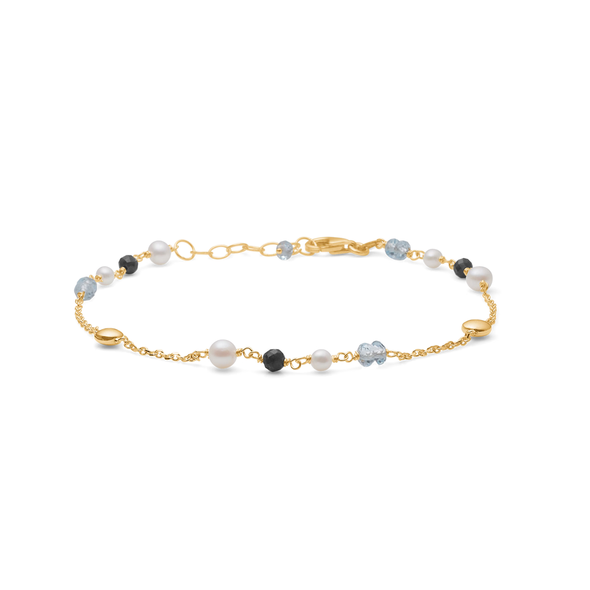 Mads Z Azure Armbånd i 14 kt Guld m. Topas & Perler
