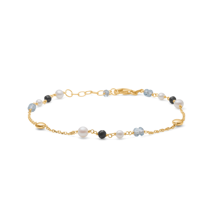 Mads Z Azure Armbånd i 14 kt Guld m. Topas & Perler