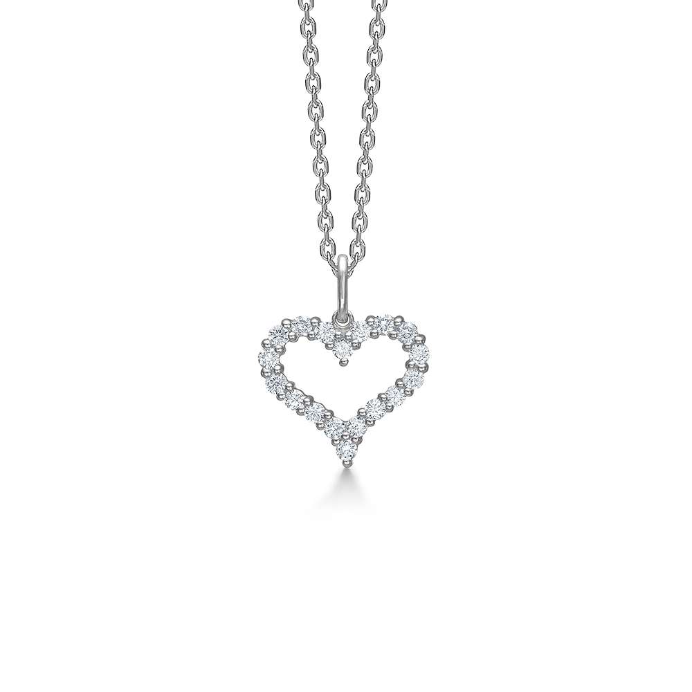 Mads Z Tender Heart Sølv Halskæde med Zirkonia - 14 mm