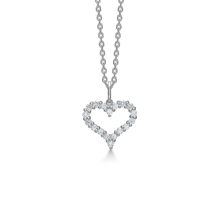 Mads Z Tender Heart Sølv Halskæde med Zirkonia - 14 mm