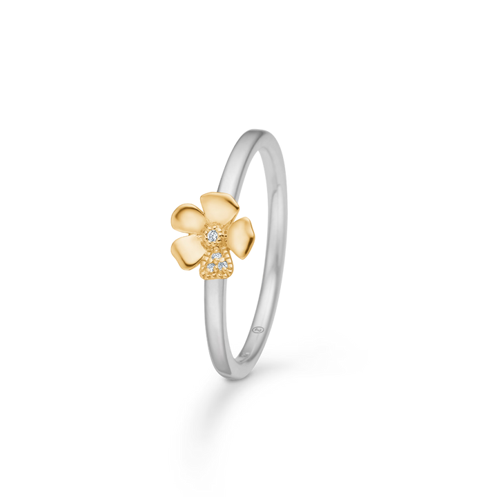 Mads Z Fleur Ring i Sølv og Guld med Diamanter