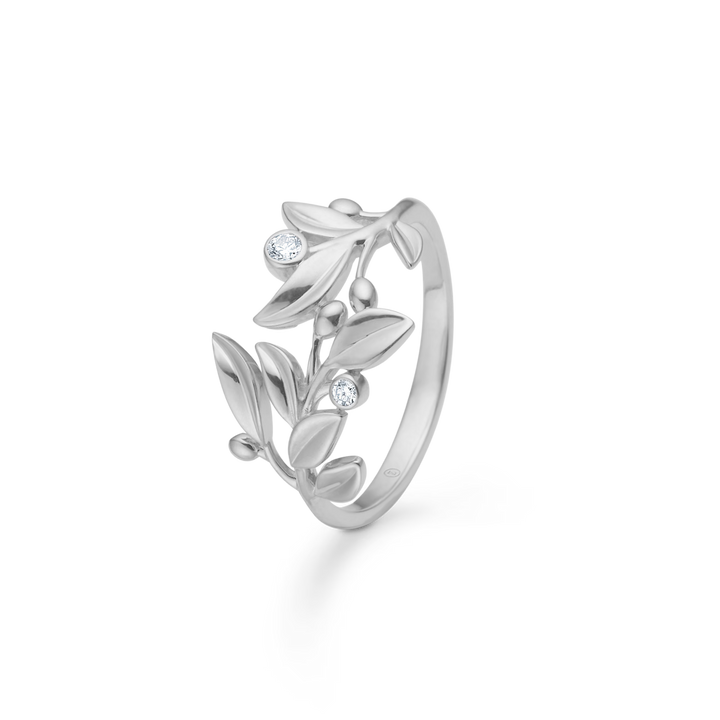 Mads Z Sølv Olive Love Ring i Sølv med Zirkonia