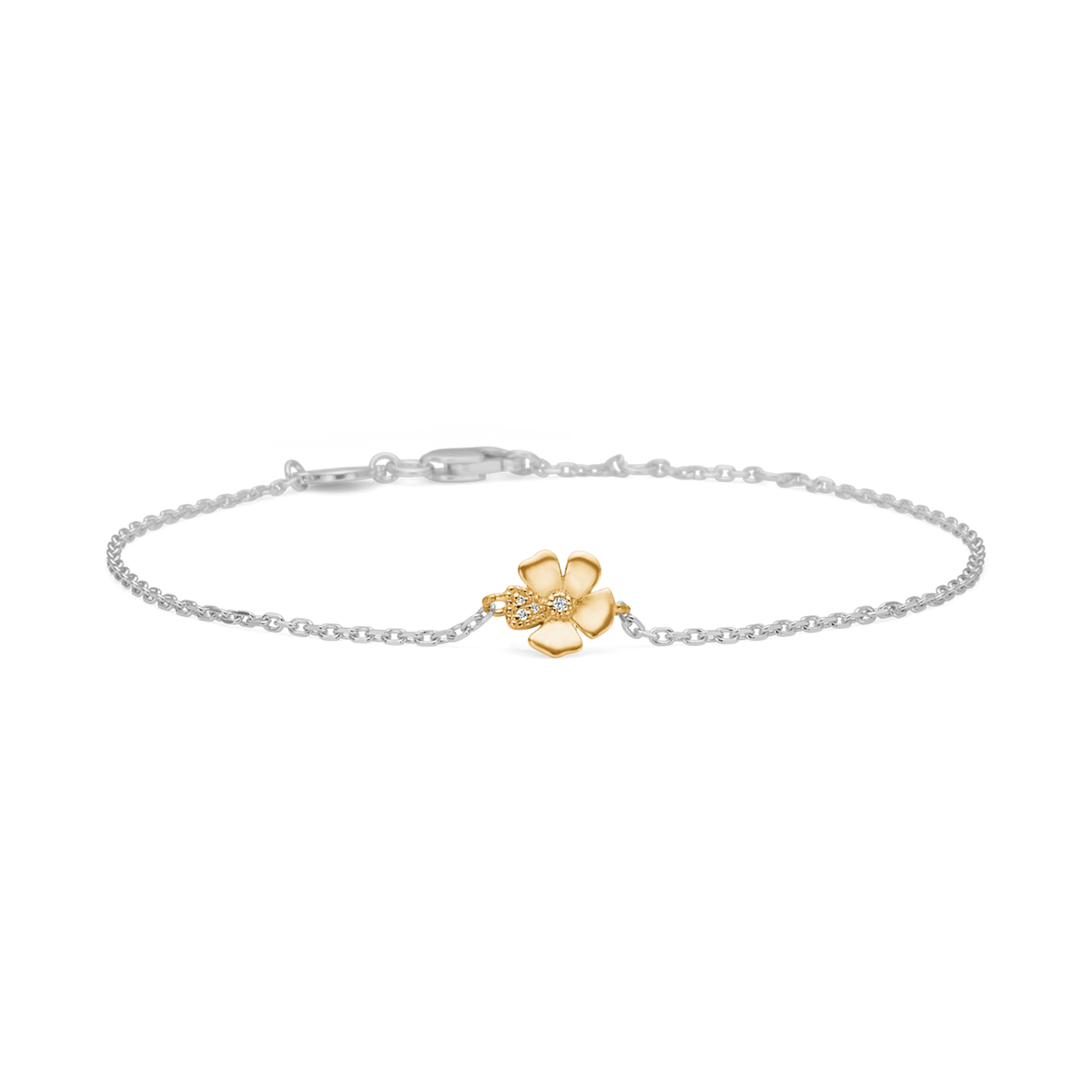 Mads Z Fleur armbånd i sølv og 14 kt. guld med diamanter