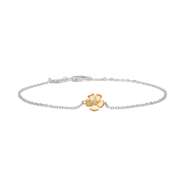 Mads Z Fleur armbånd i sølv og 14 kt. guld med diamanter