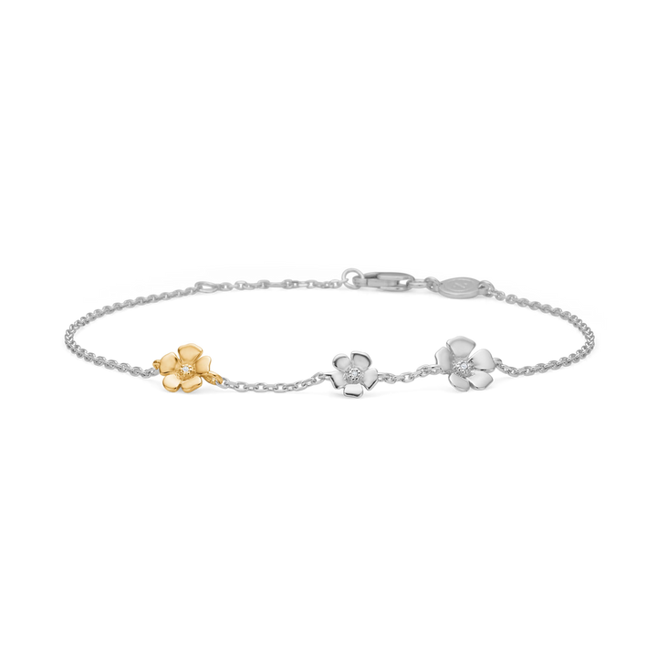Mads Z Fleur Armbånd i Sølv & Guld m. Diamanter