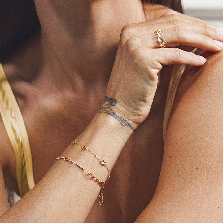 Mads Z Vesper 14kt Guld Armbånd Med Stjerner 0.07ct W/si