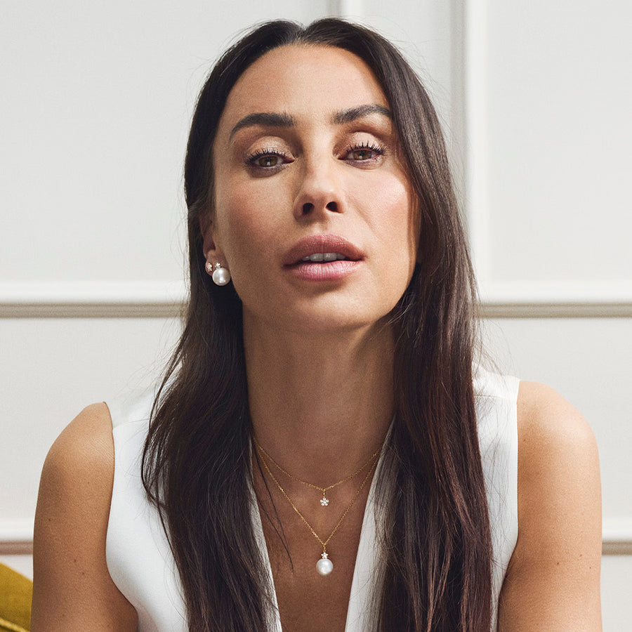 Mads Z Celeste 14kt Guld Vedhæng M. Kulturperle & 0.07ct W/si