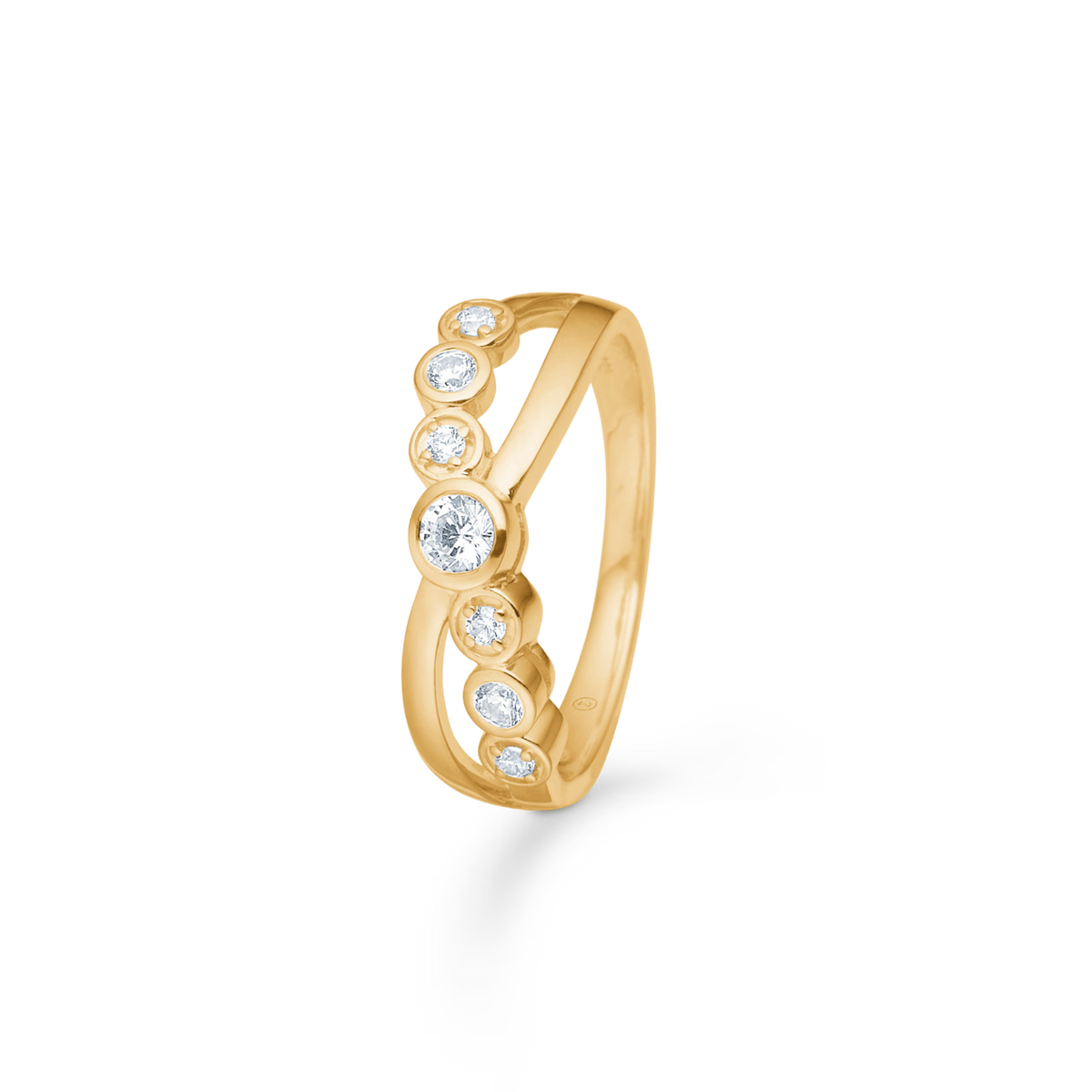 Mads Z Solis Flow Ring i 8 kt. guld m. Zirkonia