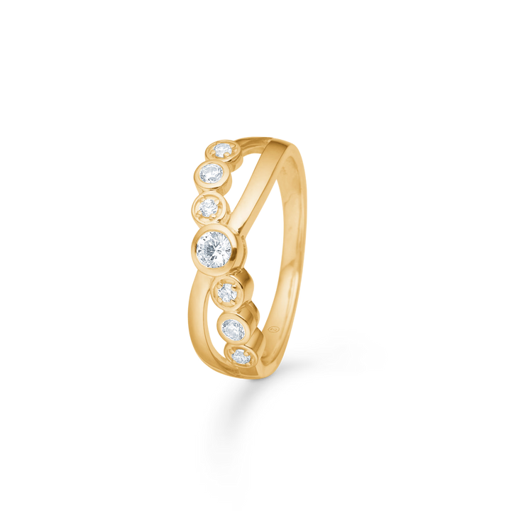 Mads Z Solis Flow Ring i 8 kt. guld m. Zirkonia