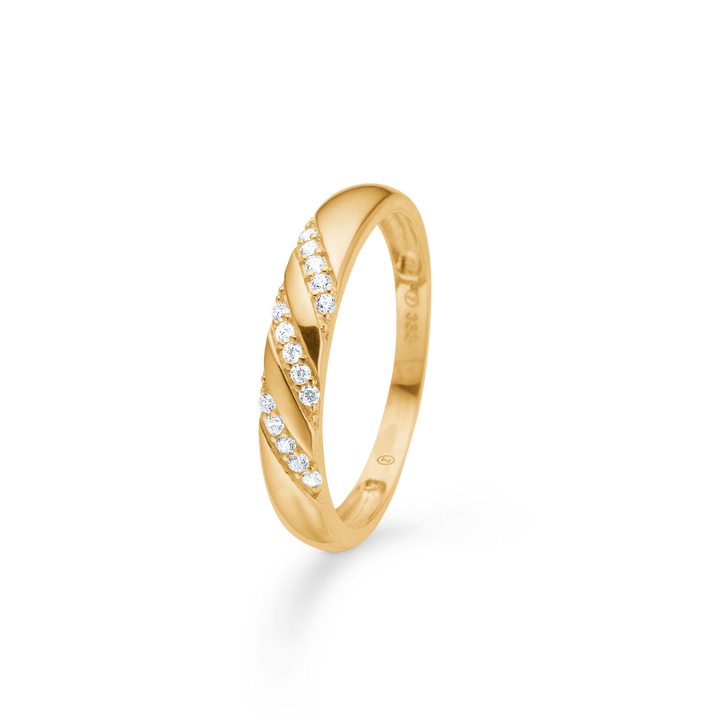 Mads Z Stardust Ring i 8 kt. guld m. Zirkonia