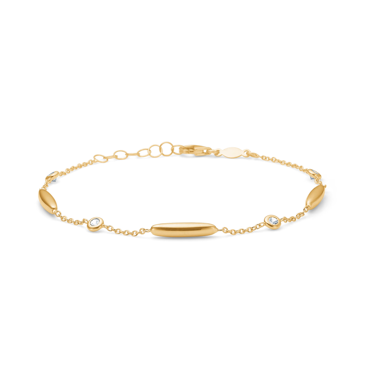 Mads Z Linera Armbånd i 8 kt. guld m. Zirkonia
